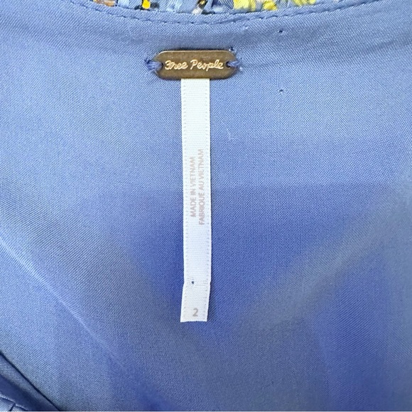 Free People Long Sleeve Empire Mini Dress Blue Size 2 - Picture 12 of 13